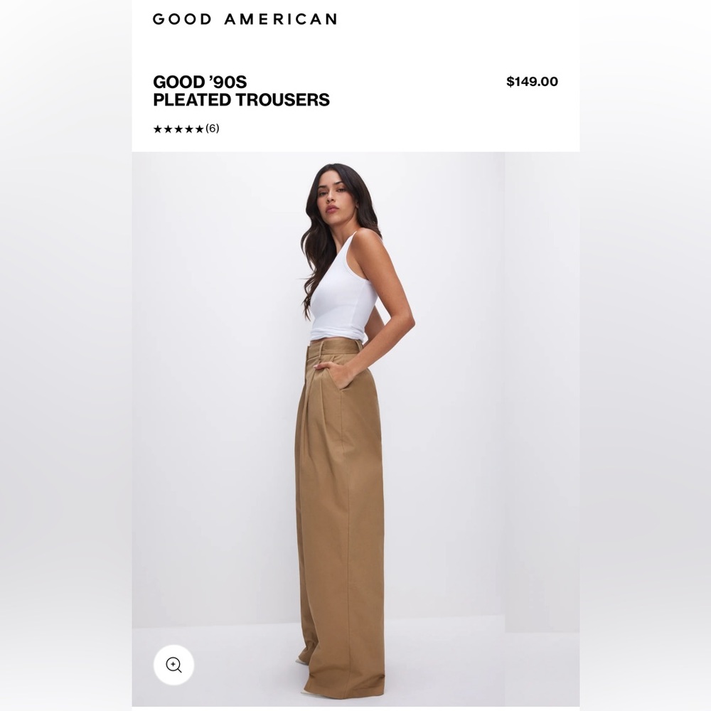 NWT Good American 90’s Pleated Trousers